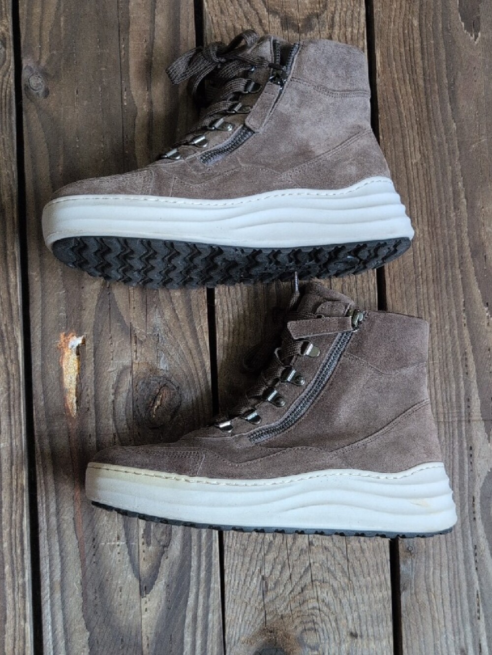 Gabor Brown Suede High-Top Sneakers 7 - Picture 4 of 8